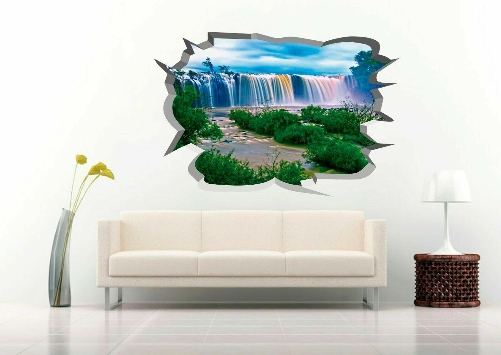 Niagara Falls Spring 3D Crack Hole Wall Decal Vinyl Sticker Mural Art Decor