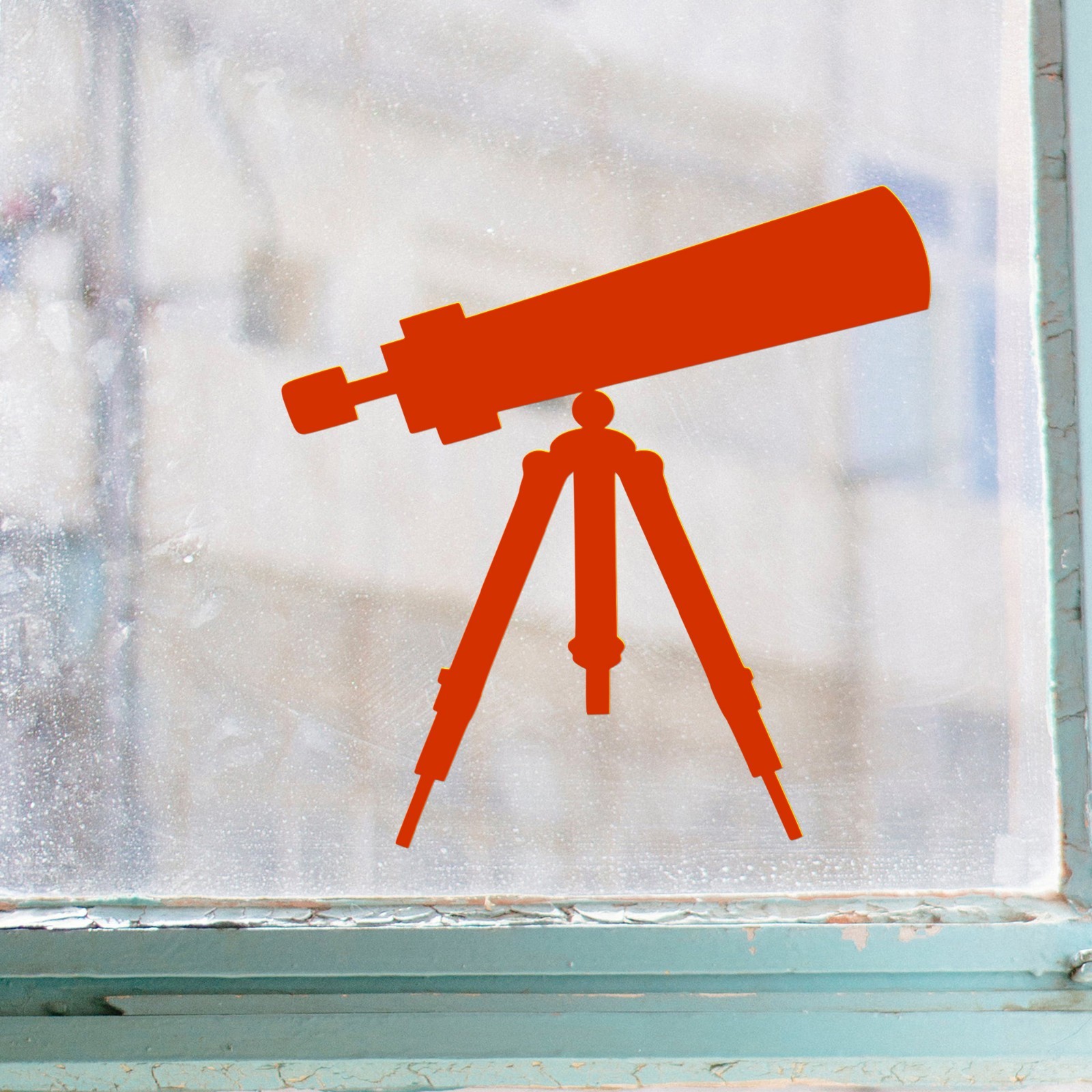 Telescope on Tripod Vinyl Decal – Astronomy Stargazing Sticker – 20 Colors