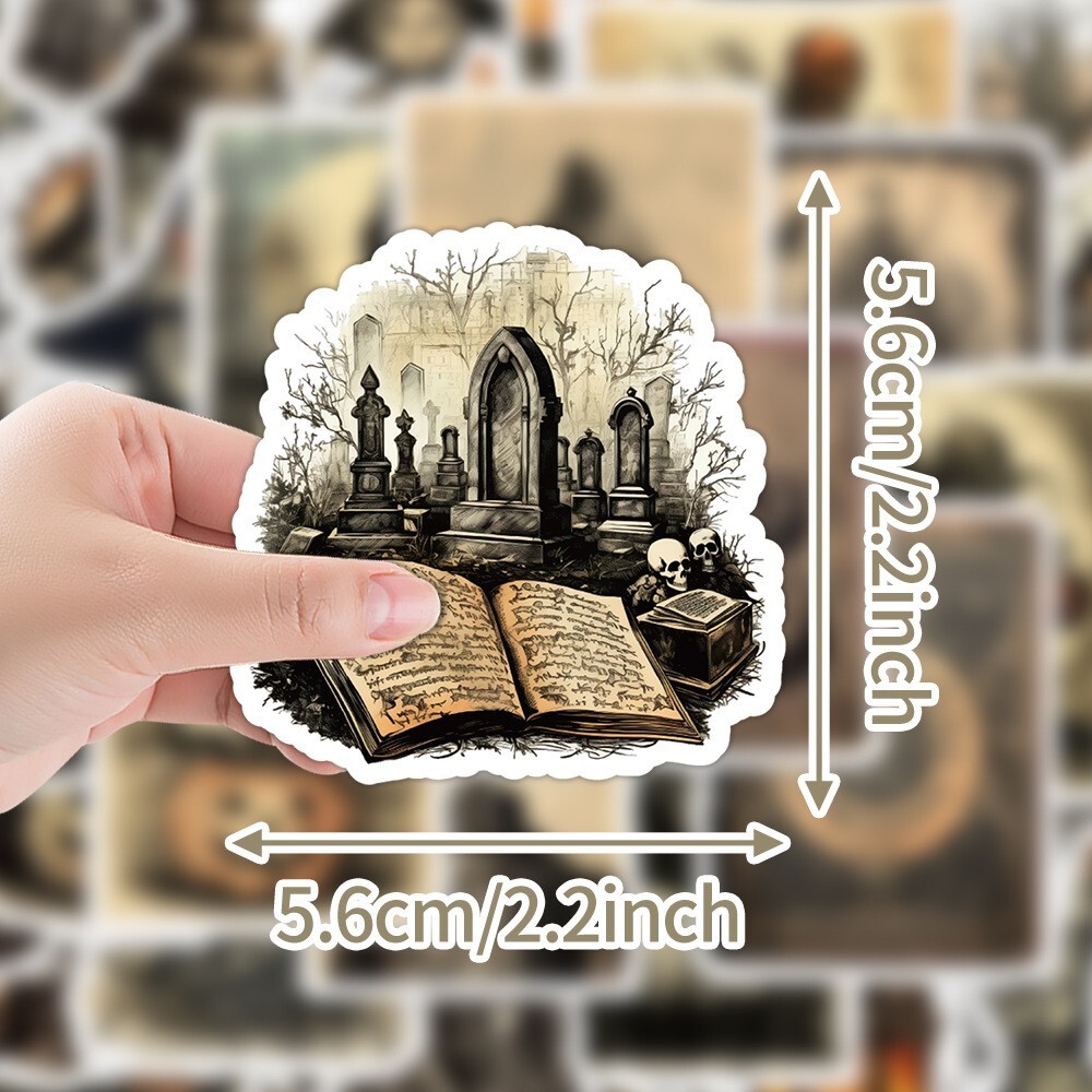 50 Pcs Stickers Vintage Halloween Laptop Luggage Skateboard Car Graffiti Vinyl