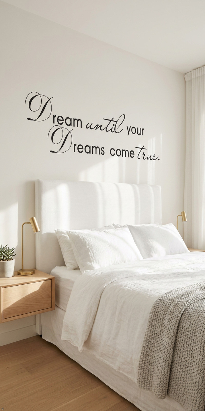 Dream Until Your Dreams Come True Quote Saying Wall Sticker Home Decal Decor