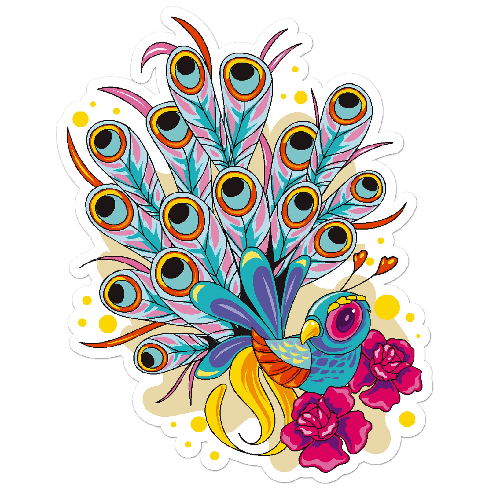 Bird Of Paradise Peacock – Vinyl Decal Sticker – Car Window Laptop – ebn9193