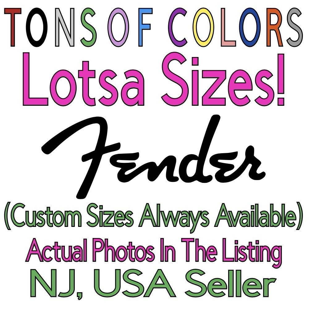 Fender Guitar Logo #2 Die Cut Vinyl Decal – Rock & Roll Jazz Blues Musicians