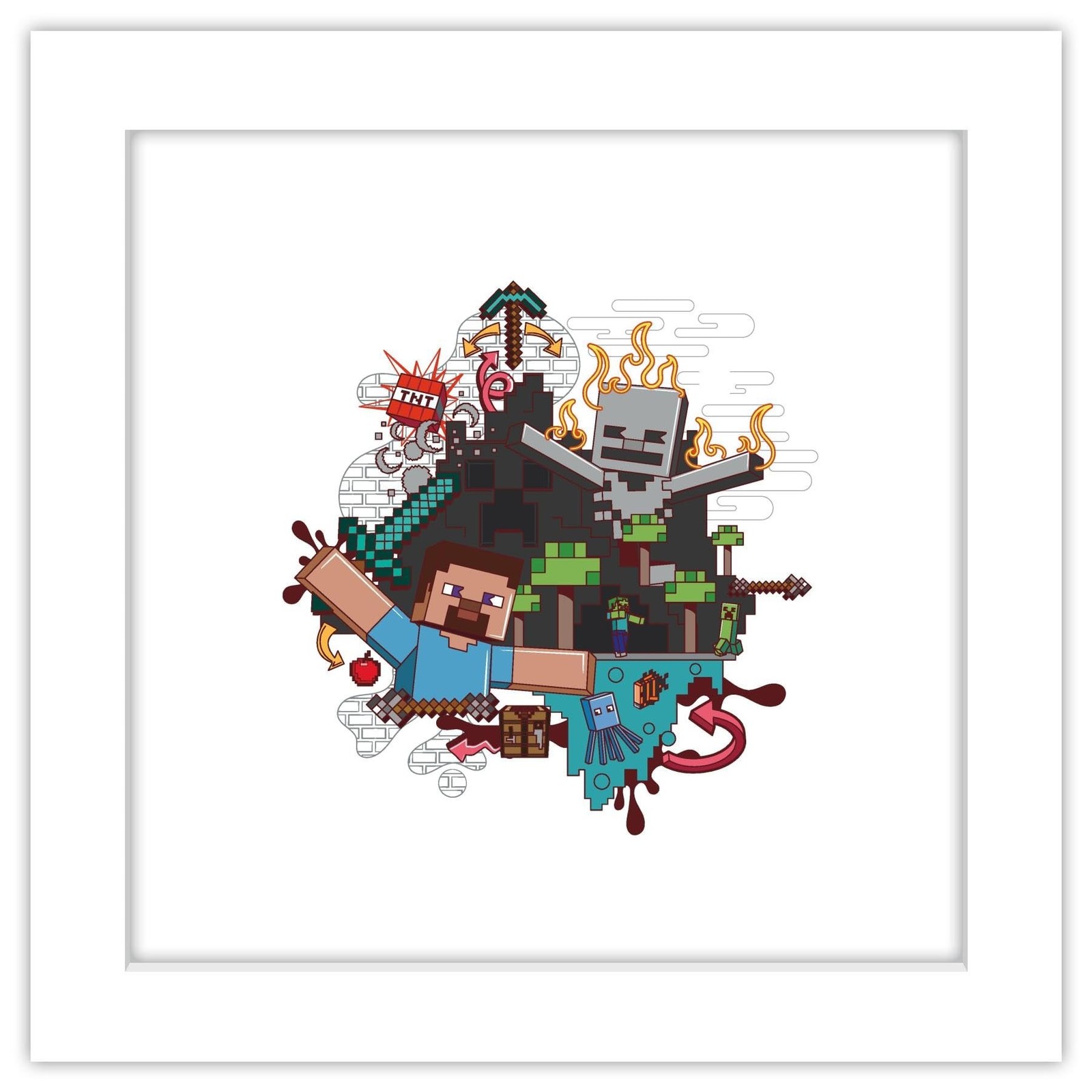 Trends International Gallery Pops Minecraft – Funtage Player Steve Wall Art W…