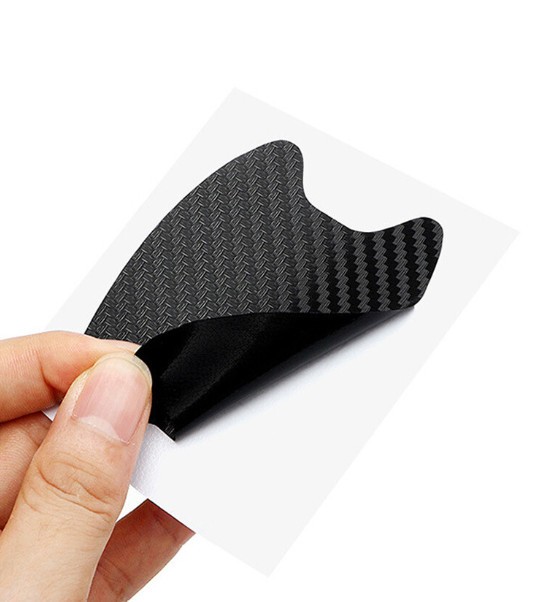 4PCS Carbon Fiber Door Handle Car Stickers Decal Protector Film Anti Scratch