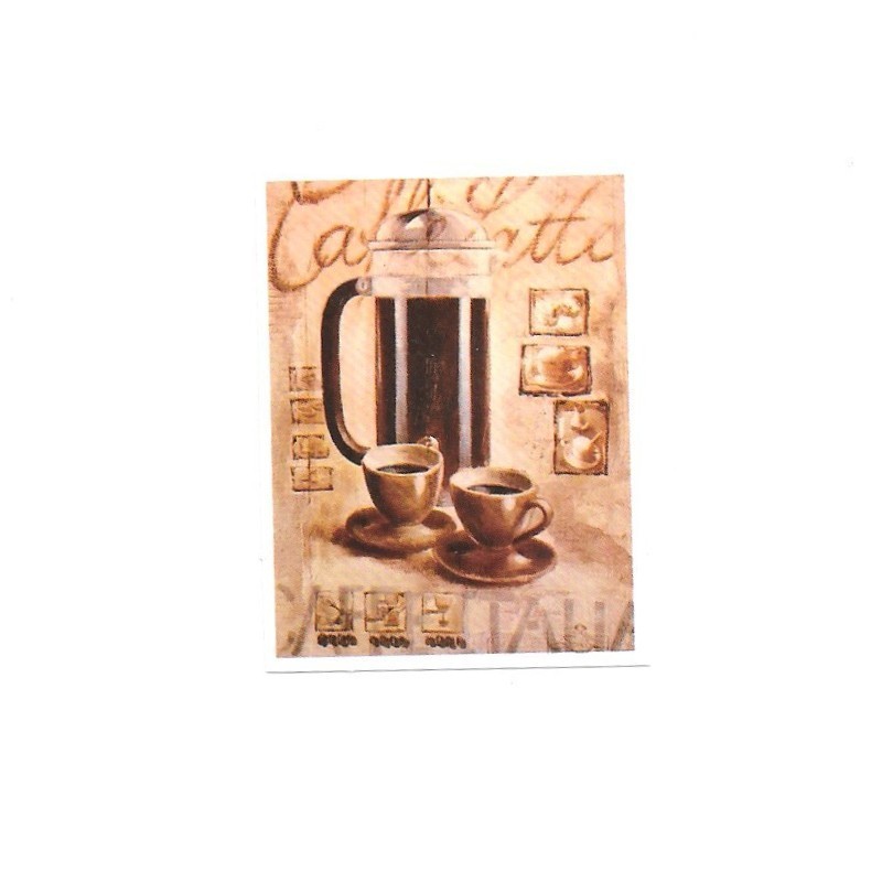 Caffe Latte French Press Vintage Style Vinyl Sticker Espresso Cup Mug Sign Art