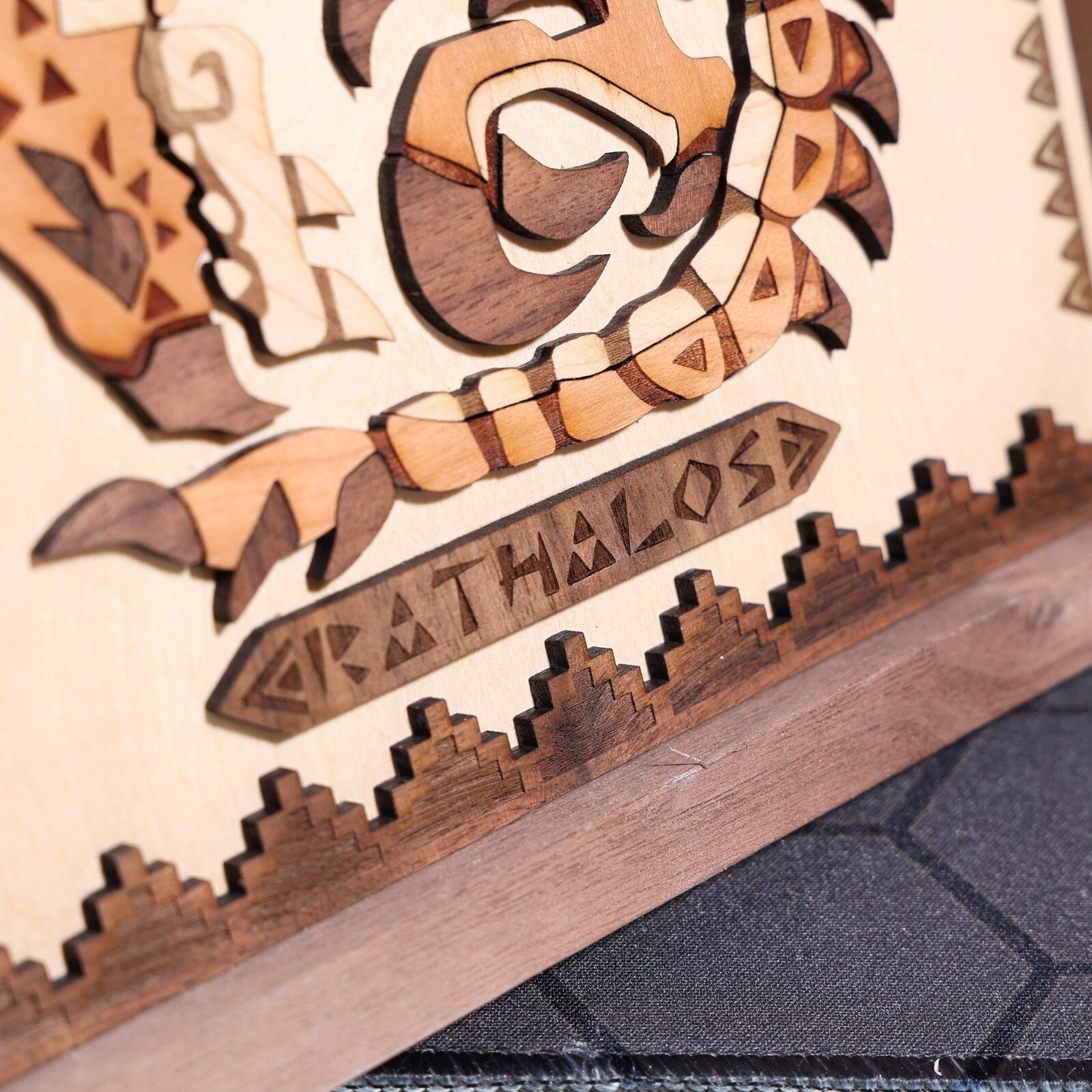Handcrafted Rathalos Wooden Artwork | Perfect Gift for Monster Hunter Fans Gift