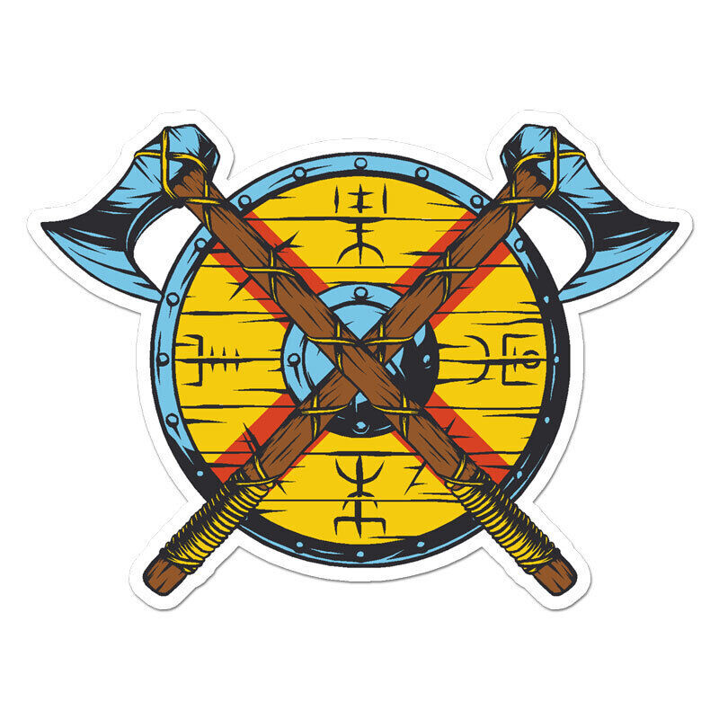 Viking Axe Shield Sticker Decal