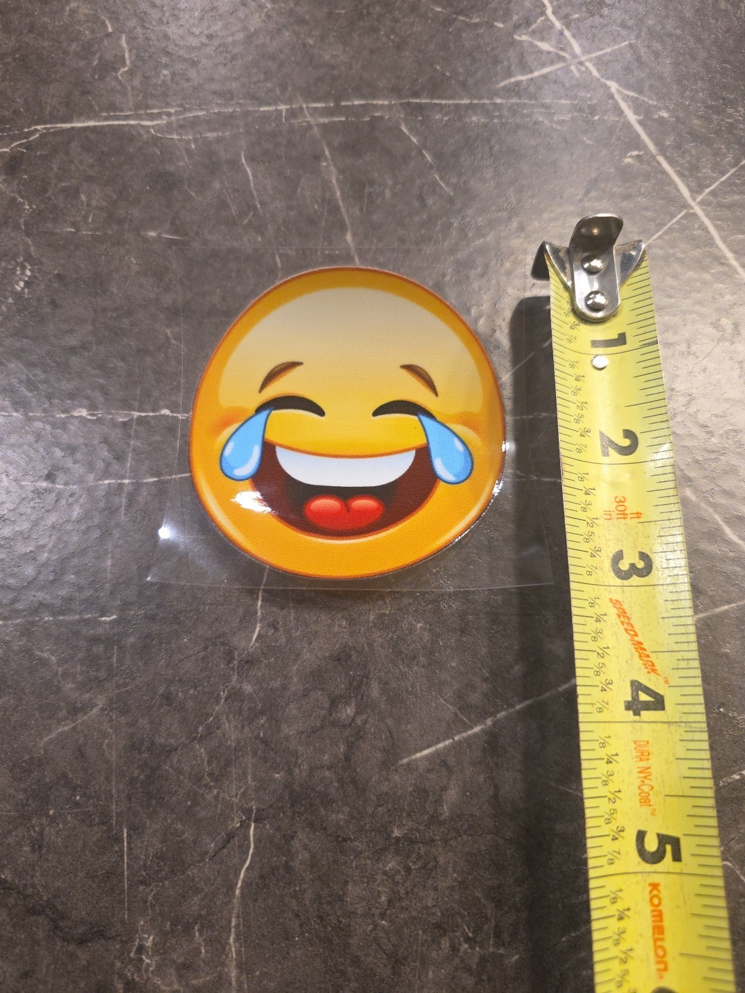Tears Of Joy Smiley Face Emoji UV DTF Raised Decal Sticker Color Waterproof