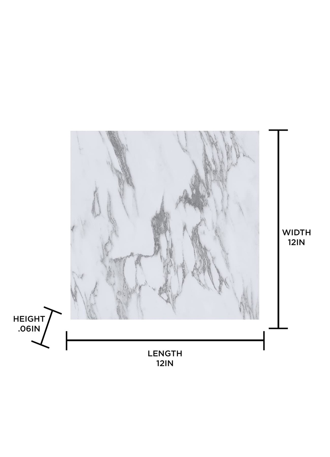Opaline Peel and Stick Floor Tiles, White Marble Look Removable Vinyl Floorin…