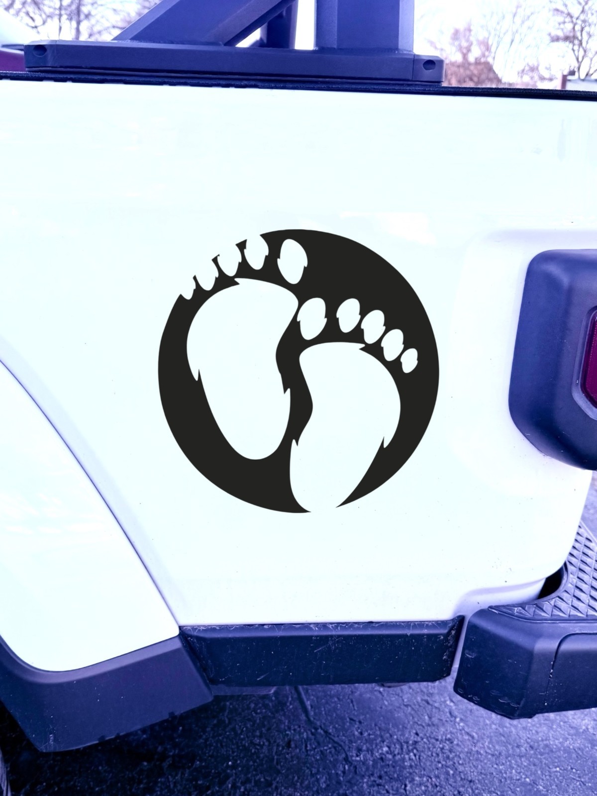 Bigfoot print decal vinyl decal for cars trucks laptop most smooth surfaces