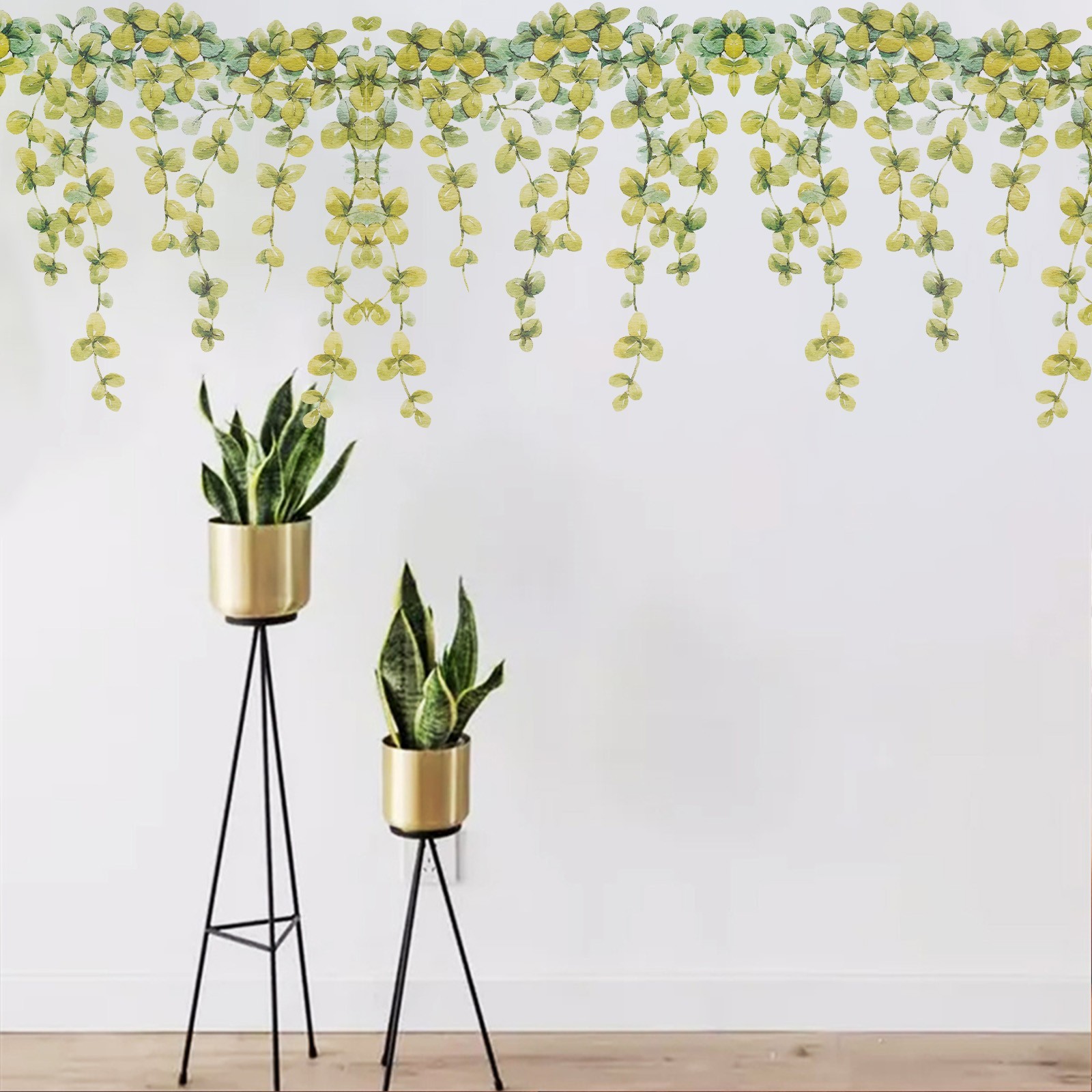 Wall Stickers Eucalyptus Leaf Artistic Green Plants Bedroom Home Decoration
