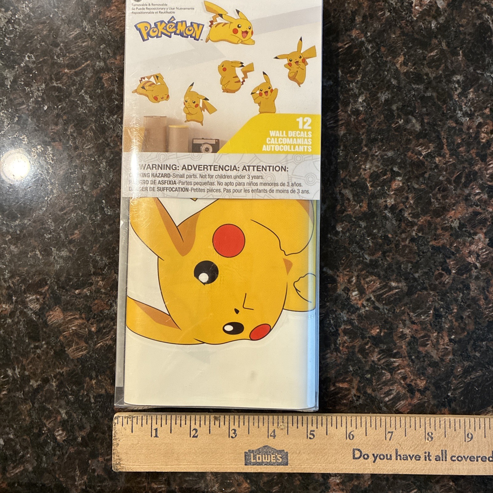 12pc Pokemon PIKACHU Removable & Repositionable Wall Decals! *New *Fast Shipping