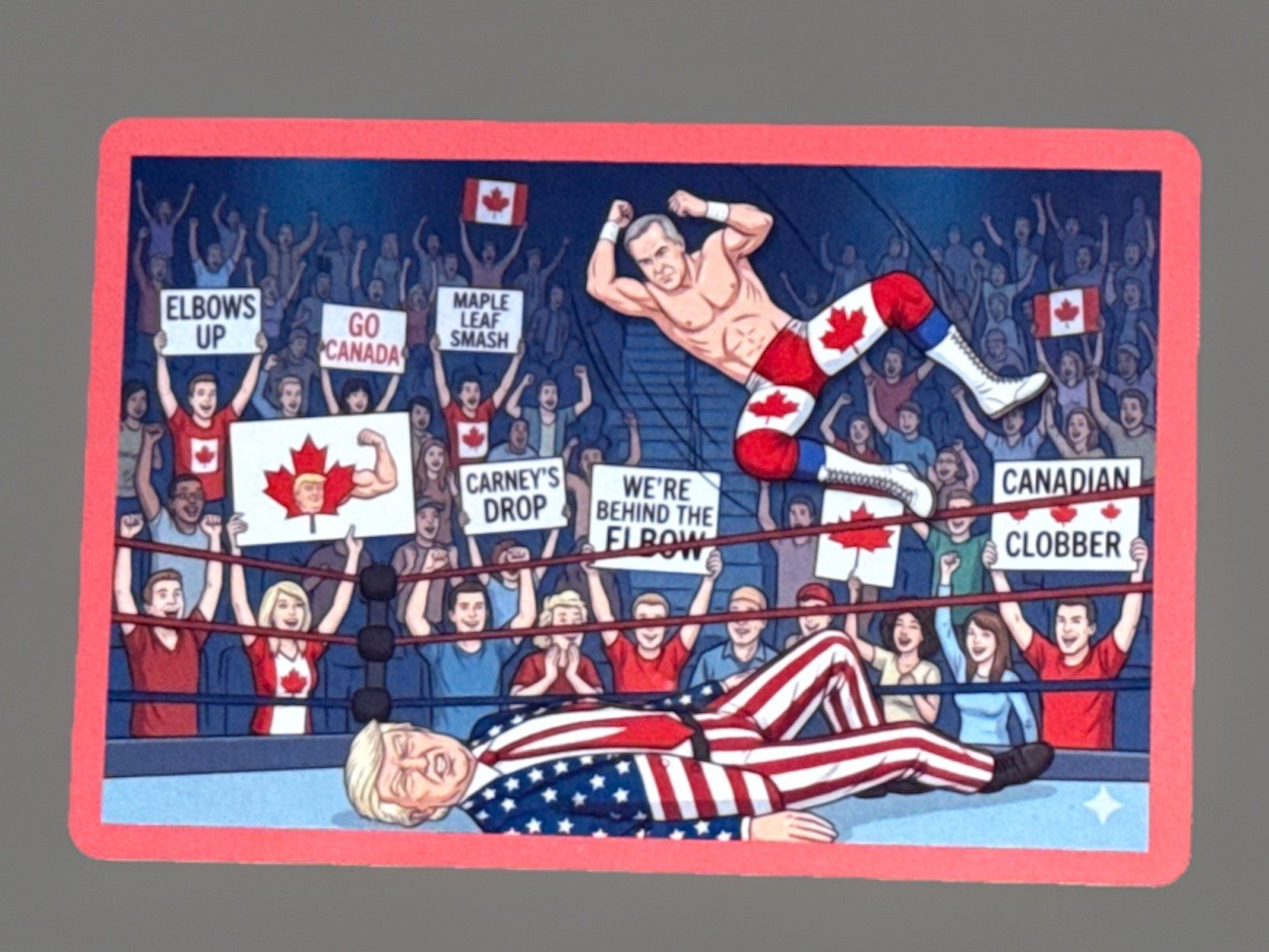 Canada Elbows Up Wrestling Anti-Trump Sticker Custom 4”