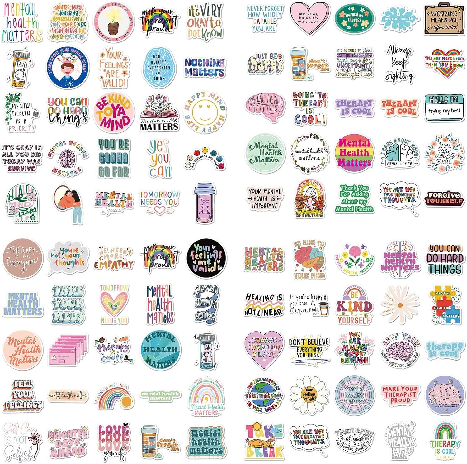 100Pcs Mental Health Stickers Matters Awareness