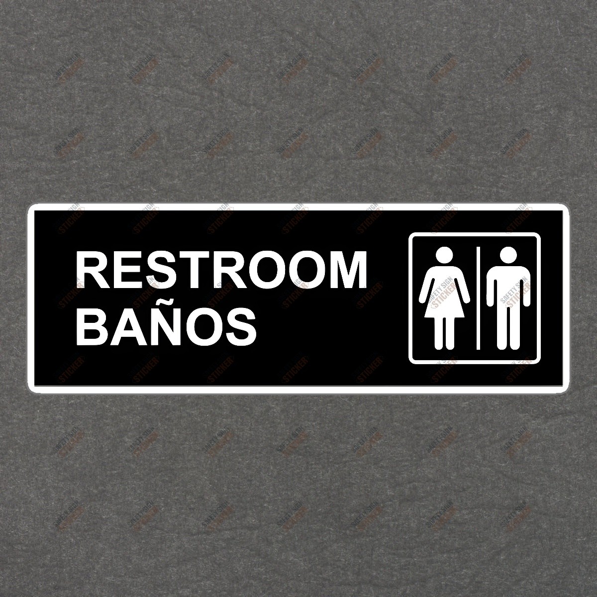 Essential Safety Sign Sticker Restroom/Baños OSHA Compliant, #588699