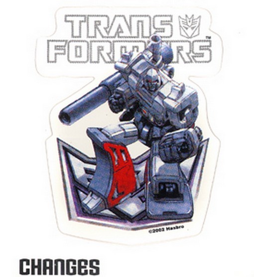 Transformers G1 Megatron Decepticon Dreamwave (2000) Changes Sticker