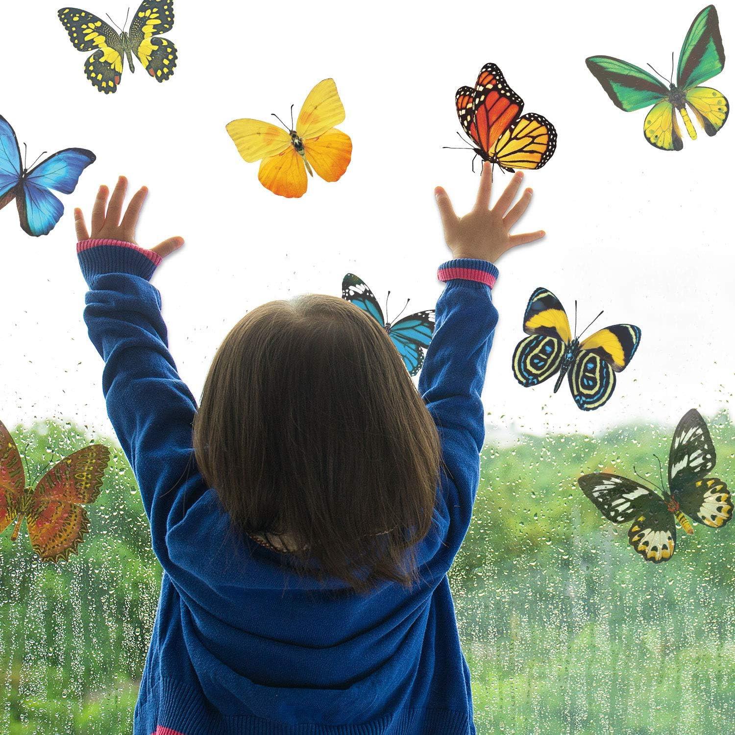 Outus 40 Pieces Butterfly Anti-Collision Window Stickers Christmas Decor Butterf