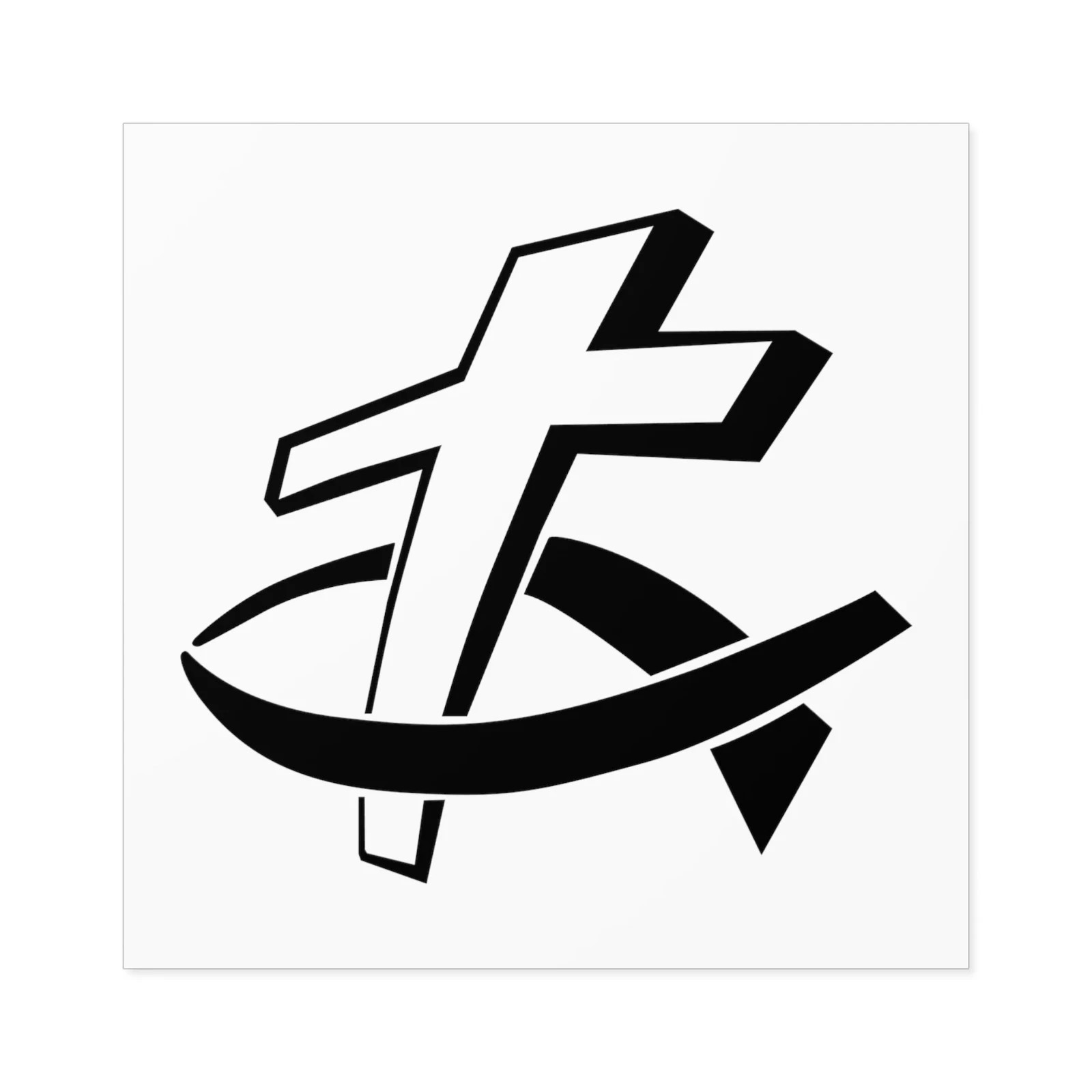 Christian Fish/Cross Vinyl Die Cut Car Decal Sticker – FREE SHIP!!!