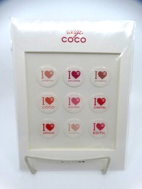Authentic Set of 9 CHANEL "rouge COCO" Multi-color Bubble Stickers