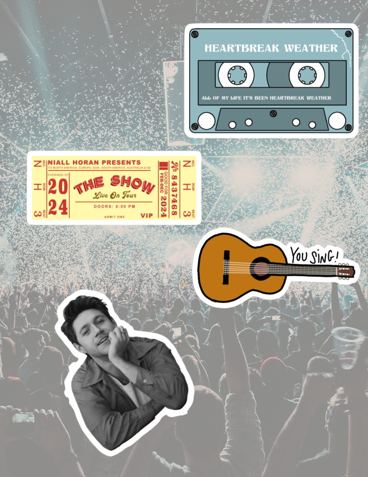 Niall Horan 1D 4pc Sticker Pack