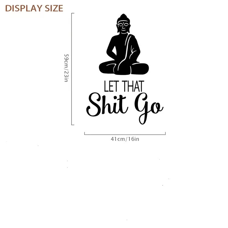1pc Meditation Room Wall Decals Quote Buddha Religious Yoga Wall Art Vinyl Hippi
