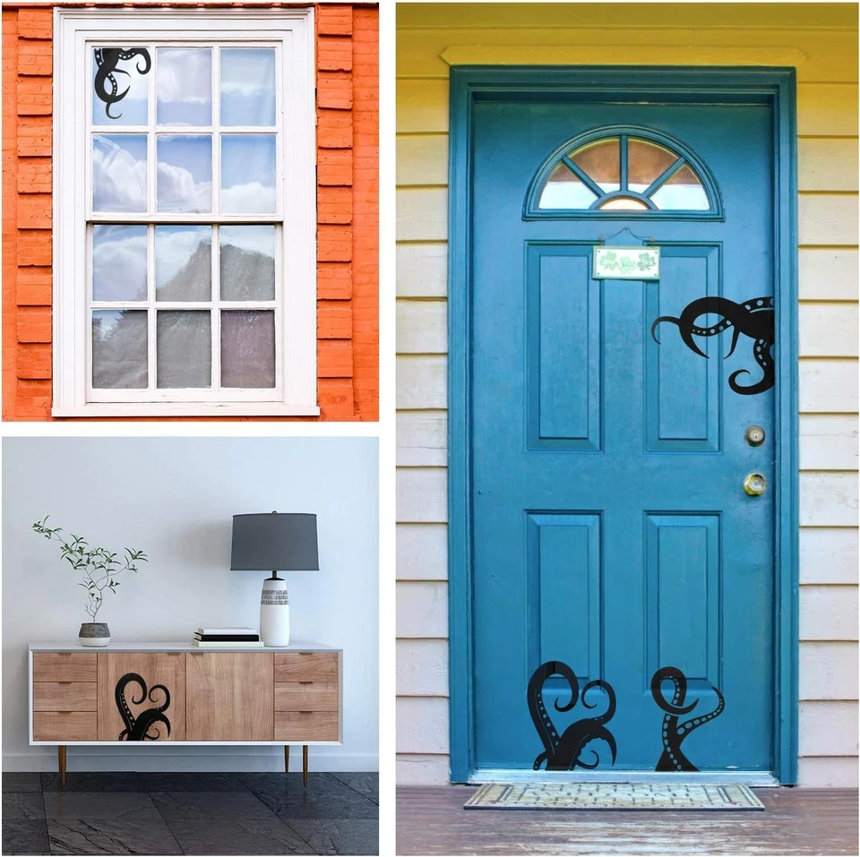 15 Pieces Kraken Octopus Toilet Tentacles Wall Decals Sticker Octopus Toil