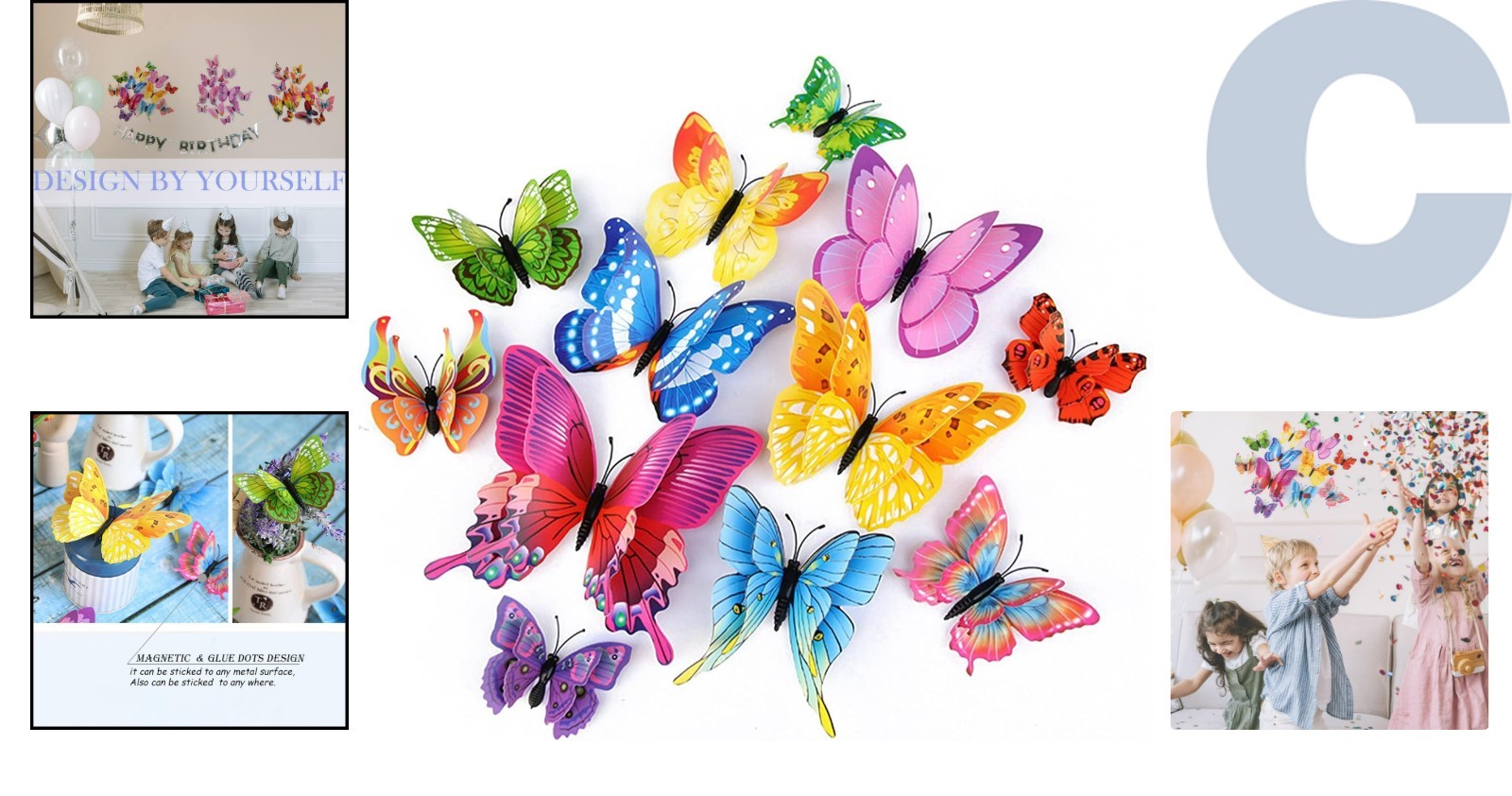 48 PCS Waterproof 3D Butterfly Stickers – Perfect Indoor Decor for Any Occasion