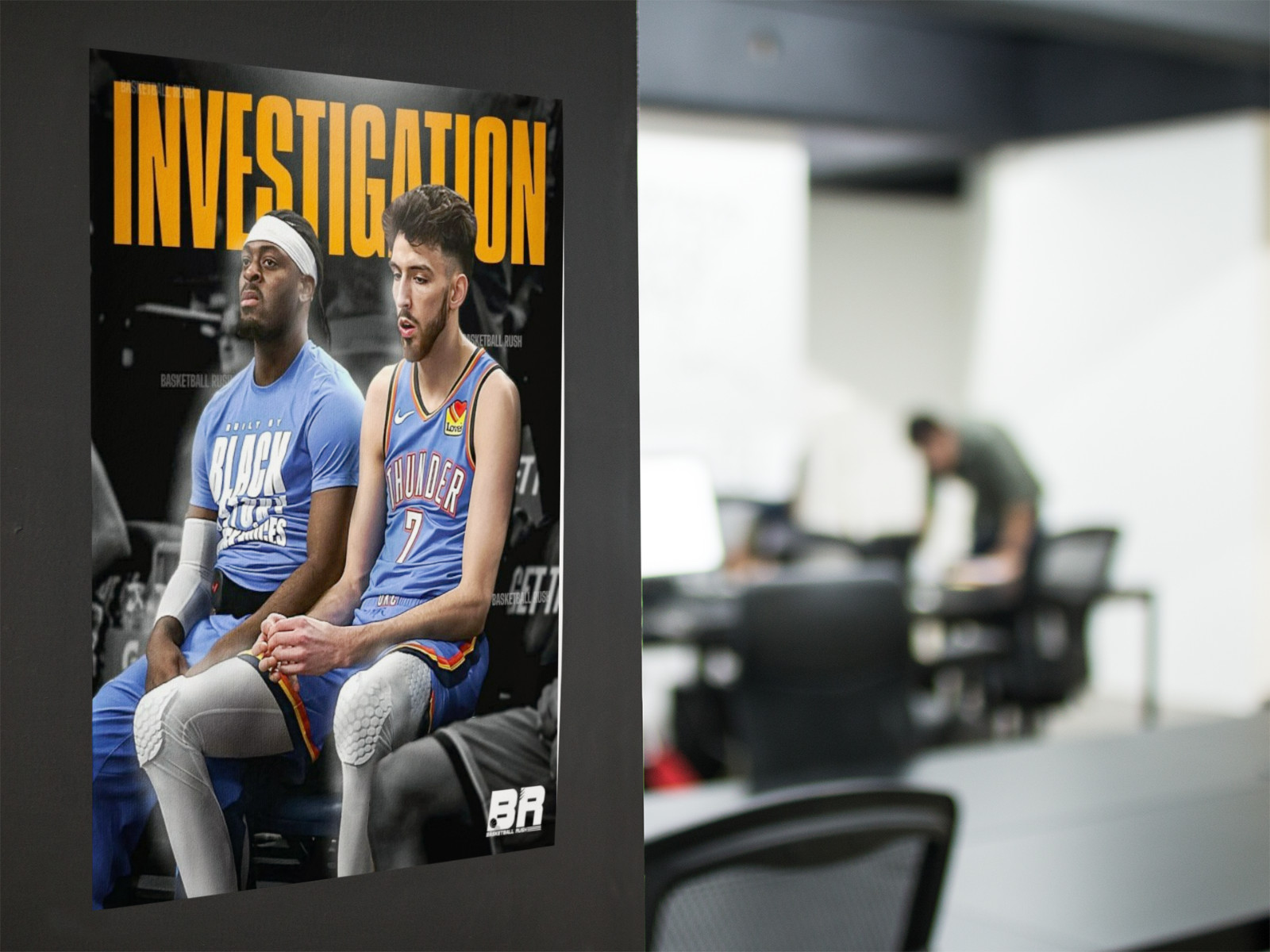 OKC Basketball Duo Wall Vinyl Decal Poster Print Removable Adhesive Graphic