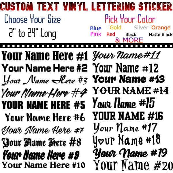 Custom Text Vinyl Lettering Sticker Decal Personalized -ANY TEXT – ANY NAME