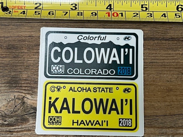 COLOWAI'I License Plate Sticker Decal