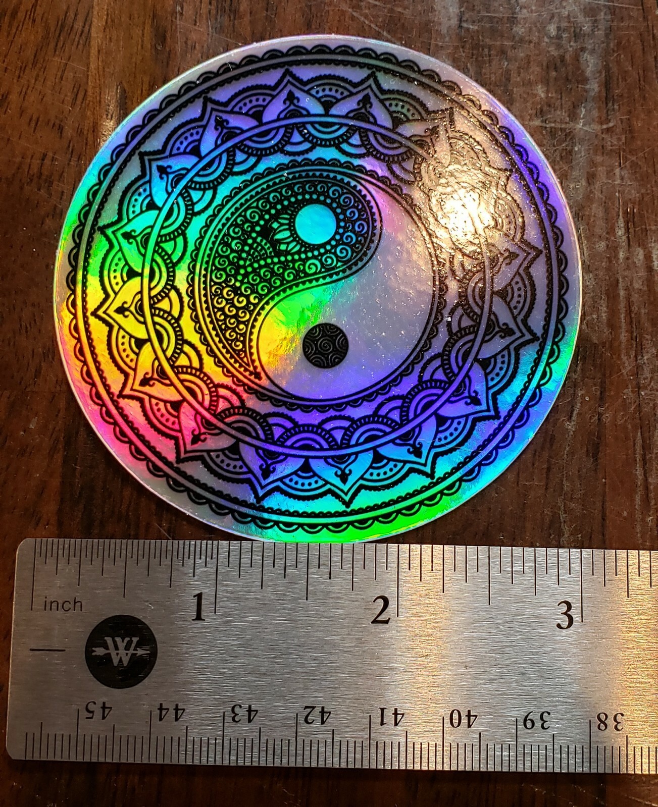 Yin Yang Mandala Holographic Sticker Vinyl 3 inch