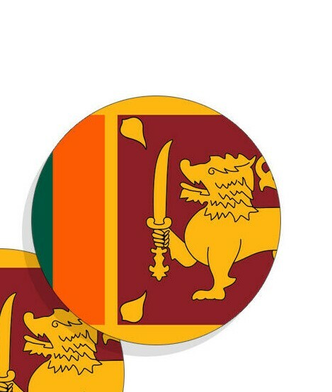Sri Lanka Flag Stickers Flag Decals Vinyl Round Set of 4 South Sri Lanka Flags