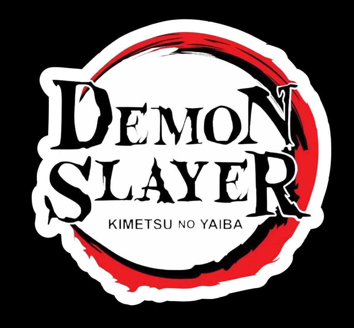 Demon Slayer Kimetsu No Yaiba Logo Anime Cool Glossy Vinyl sticker, Decal