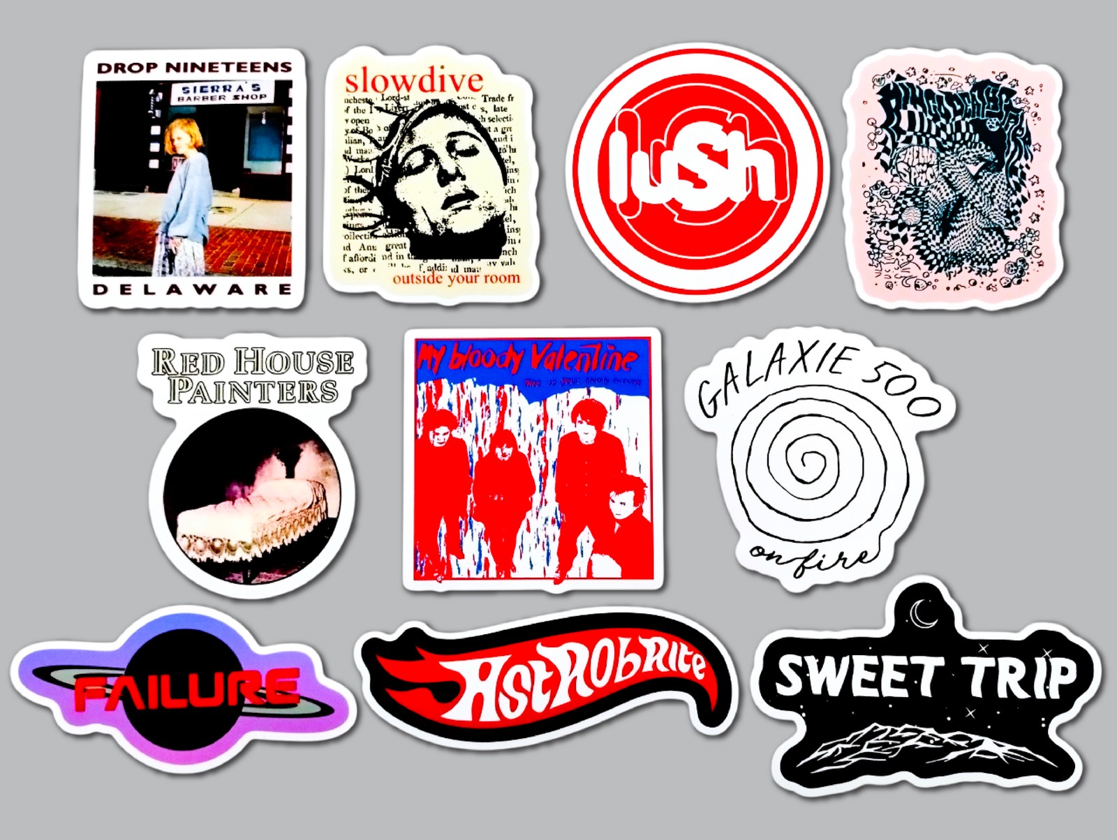 Shoegaze / Drone / Post-Rock / Experimental Vinyl Sticker Lot (10 Pack) SET 1