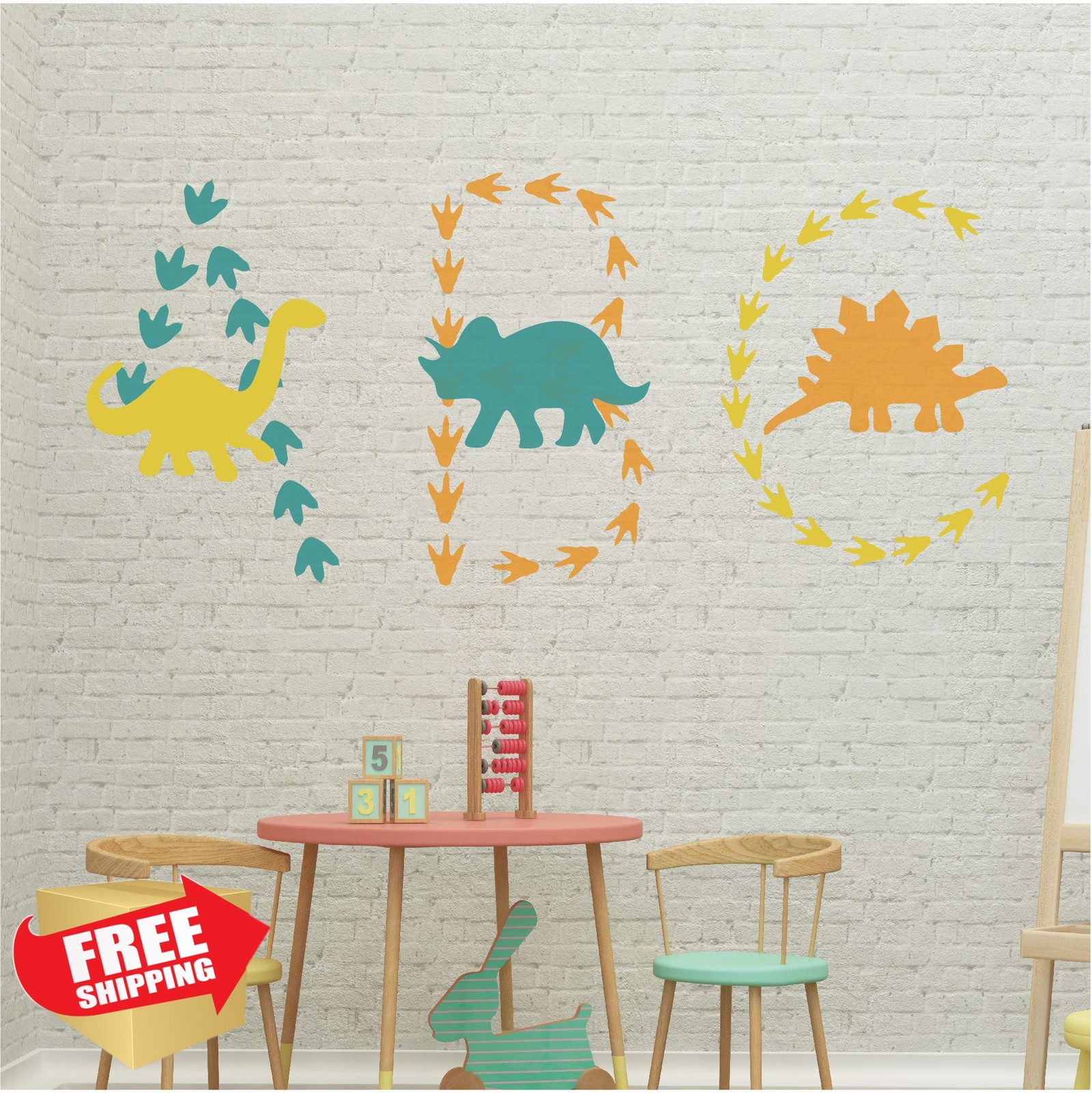 GULIGULI Dinosaur Footprint Decals