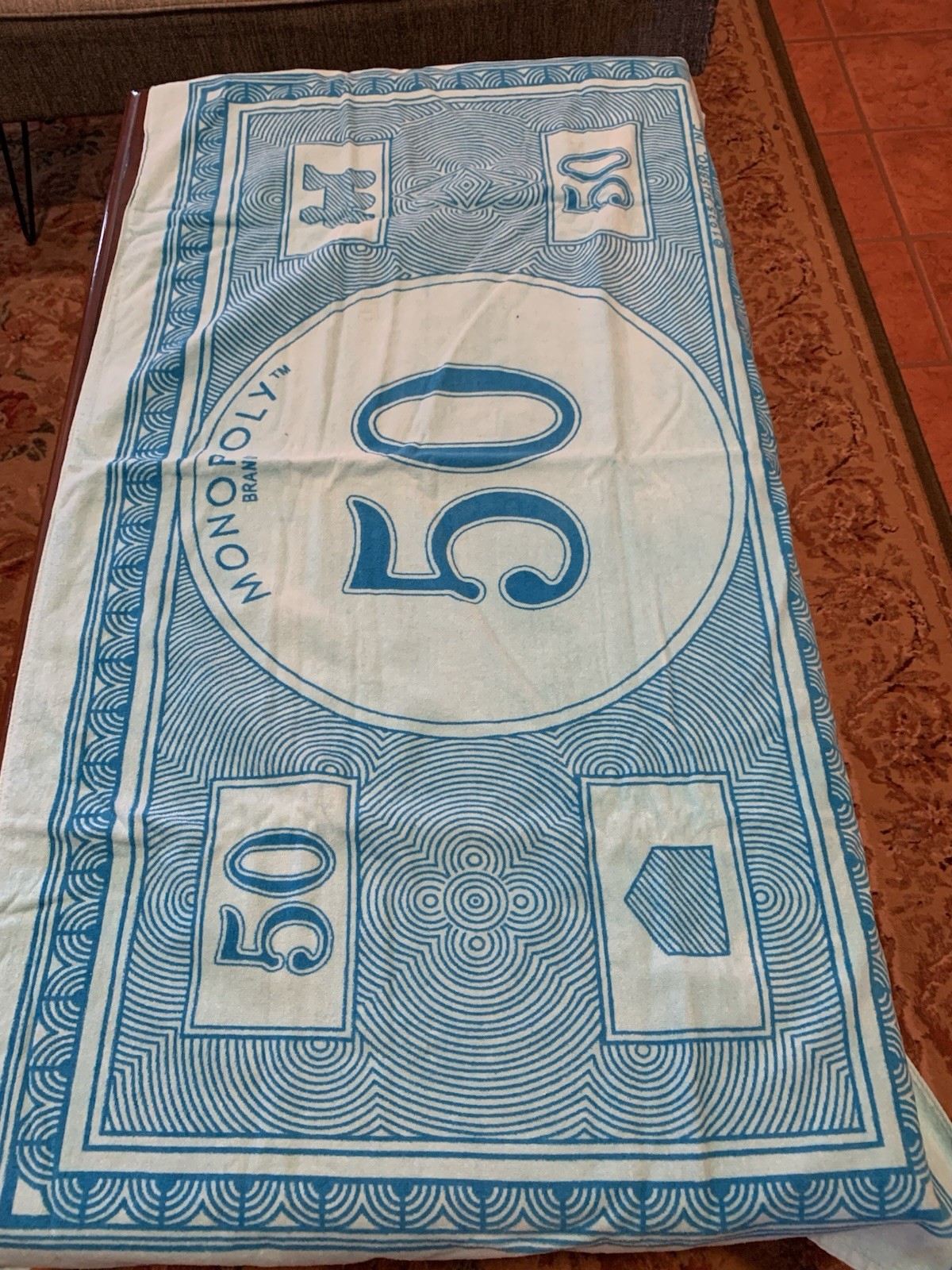 Monopoly Bathroom Set:Towels, shower curtain, garbage can, etc.(see description)