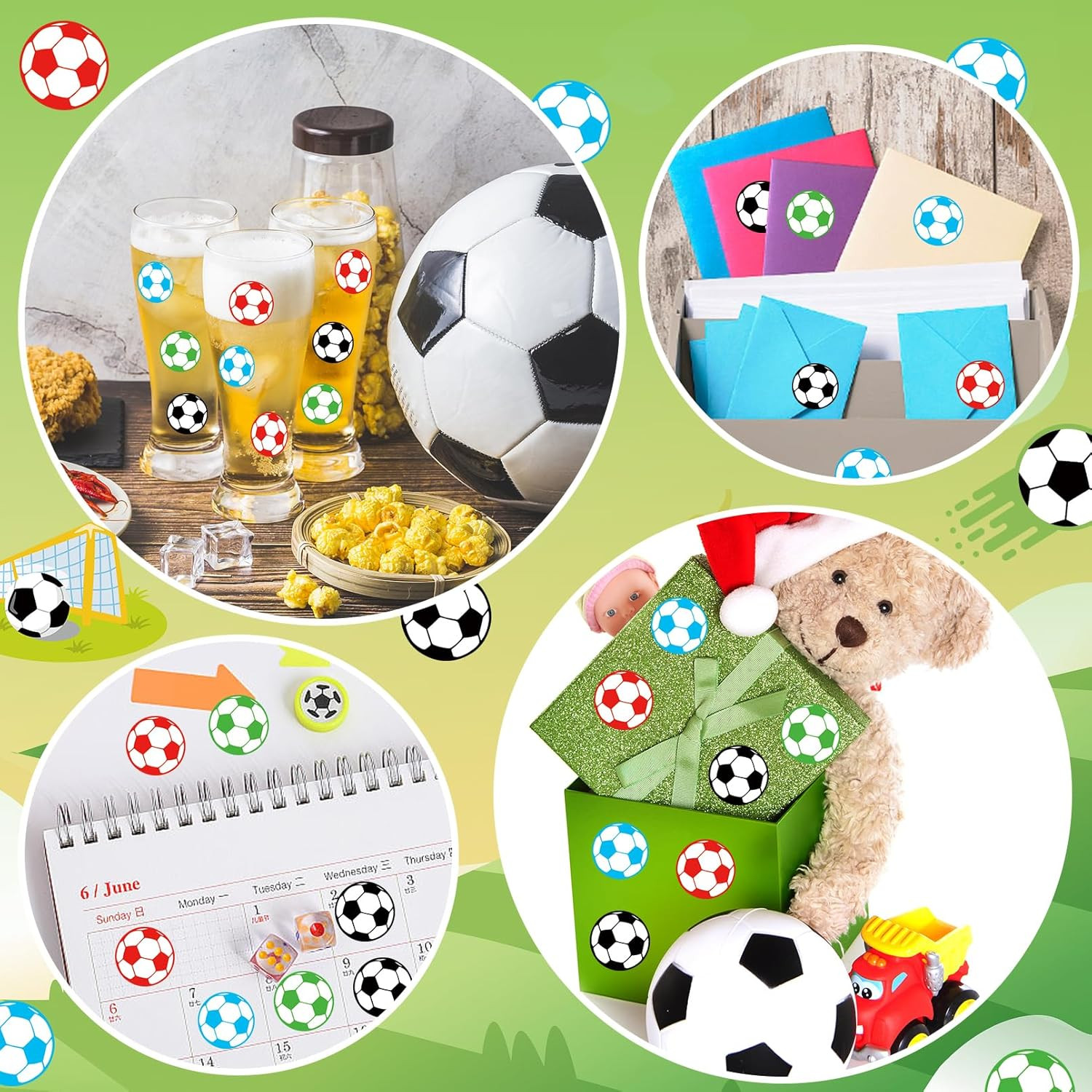 120 Pcs Soccer Stickers Vinyl, Soccer Ball Stickers for Water Bottle Kids Girls