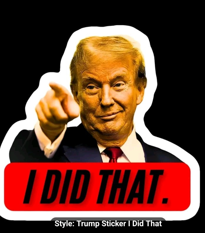 "I Did That" 4in x 4in Trump window / bumper sticker / Decal Set of 5 For 10.25