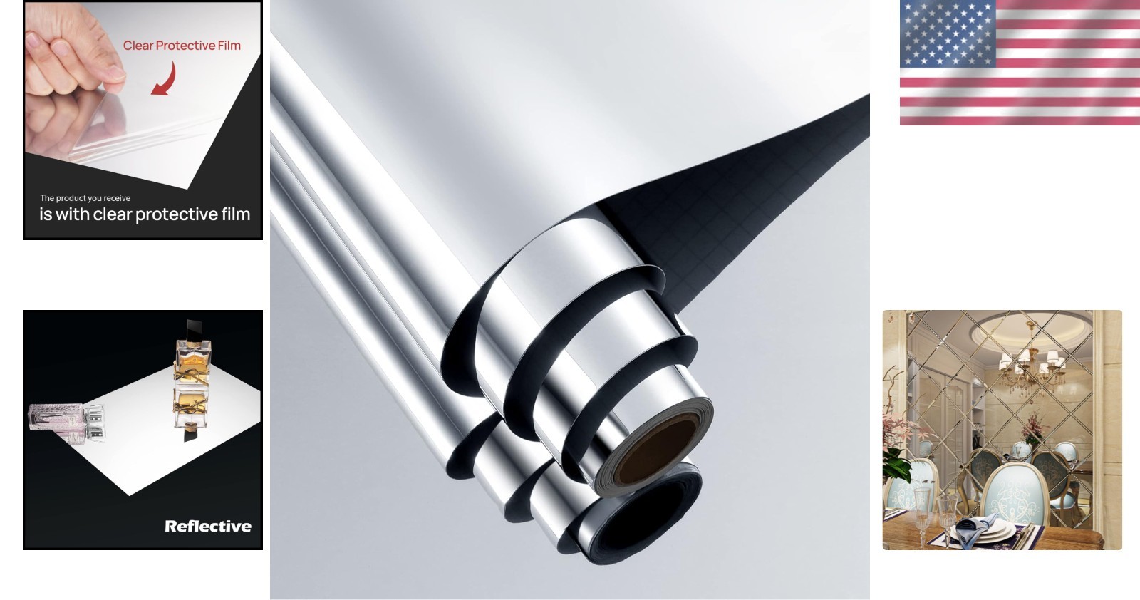 Innovative 12"x78.8" Peel and Stick Mirror Roll – Perfect for Parties & Decor