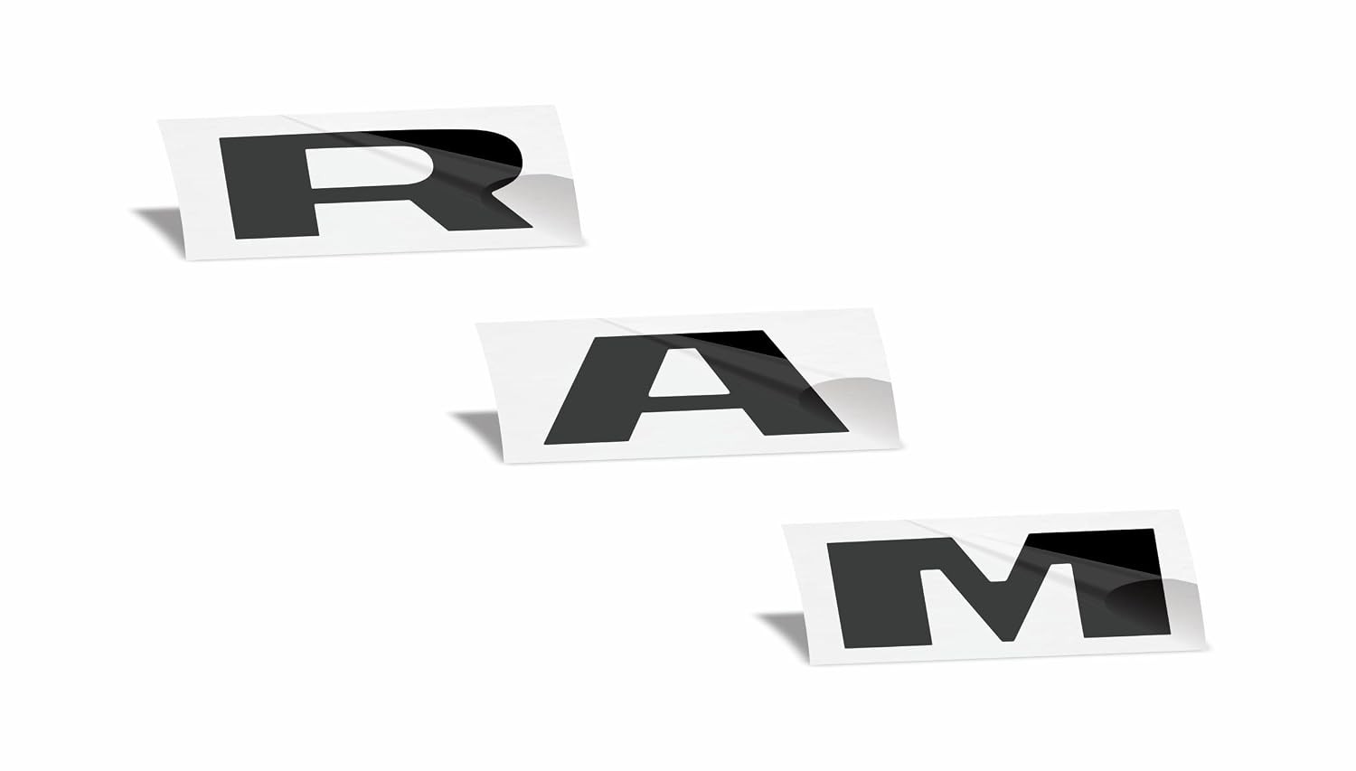Ram 1500 Tailgate Emblem Overlay Decal Sticker Gloss Black 2025-2026 Ram 1500