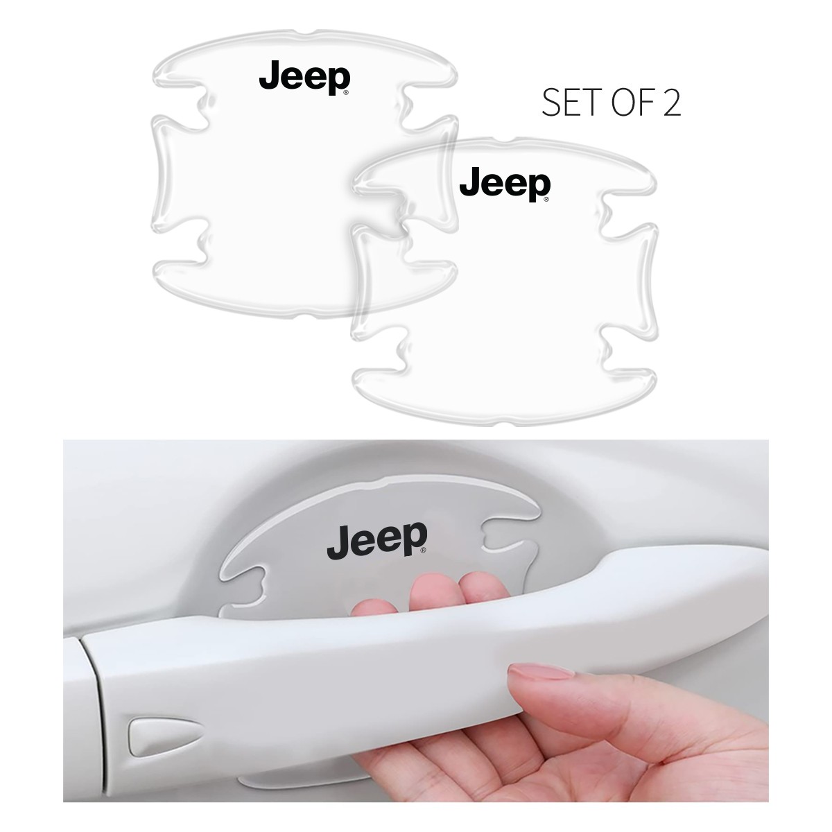 Jeep Universal Car Door Handle Cup Protector Clear Decal Sticker