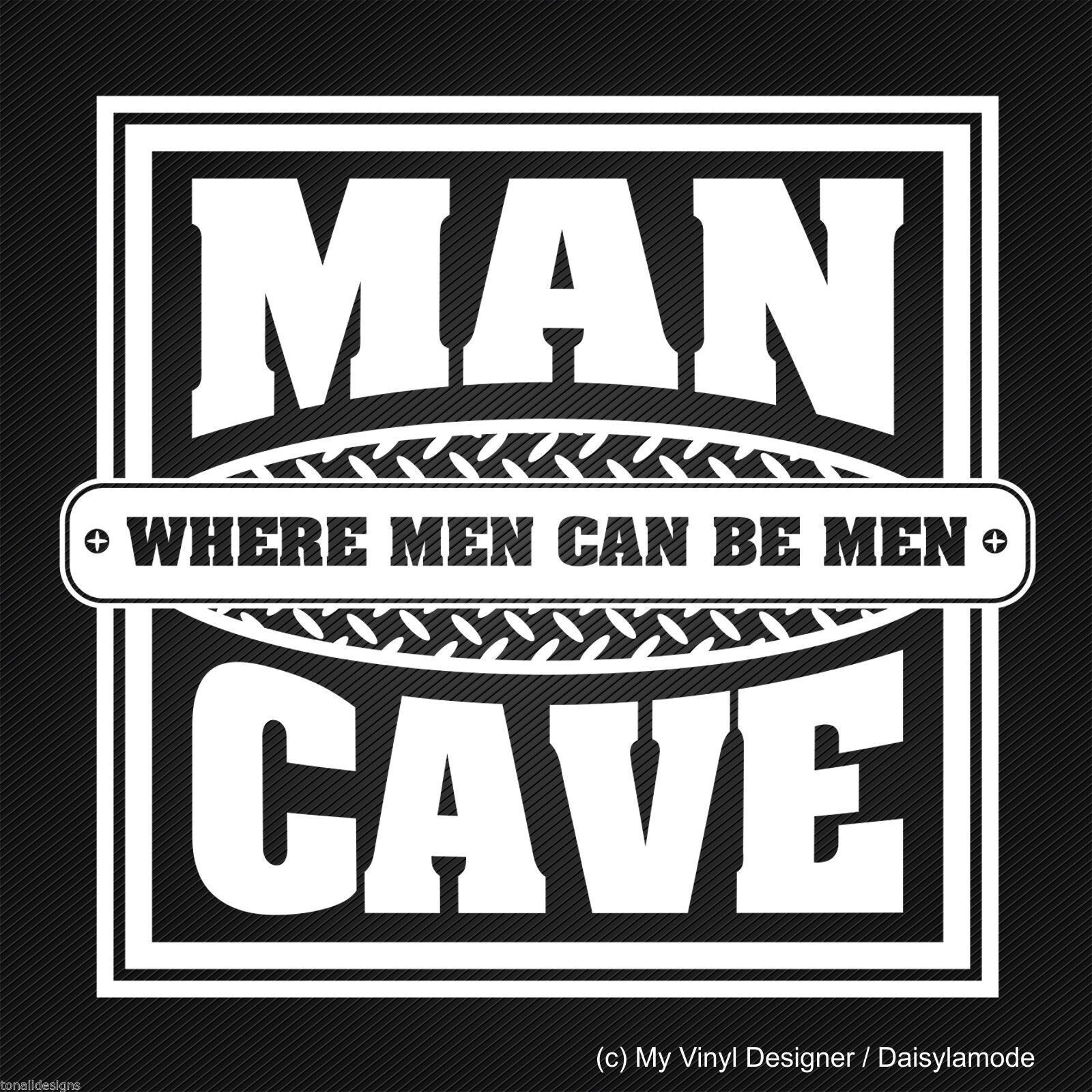 MAN CAVE where men can be men vinyl sticker decal wall door garage home bar gym