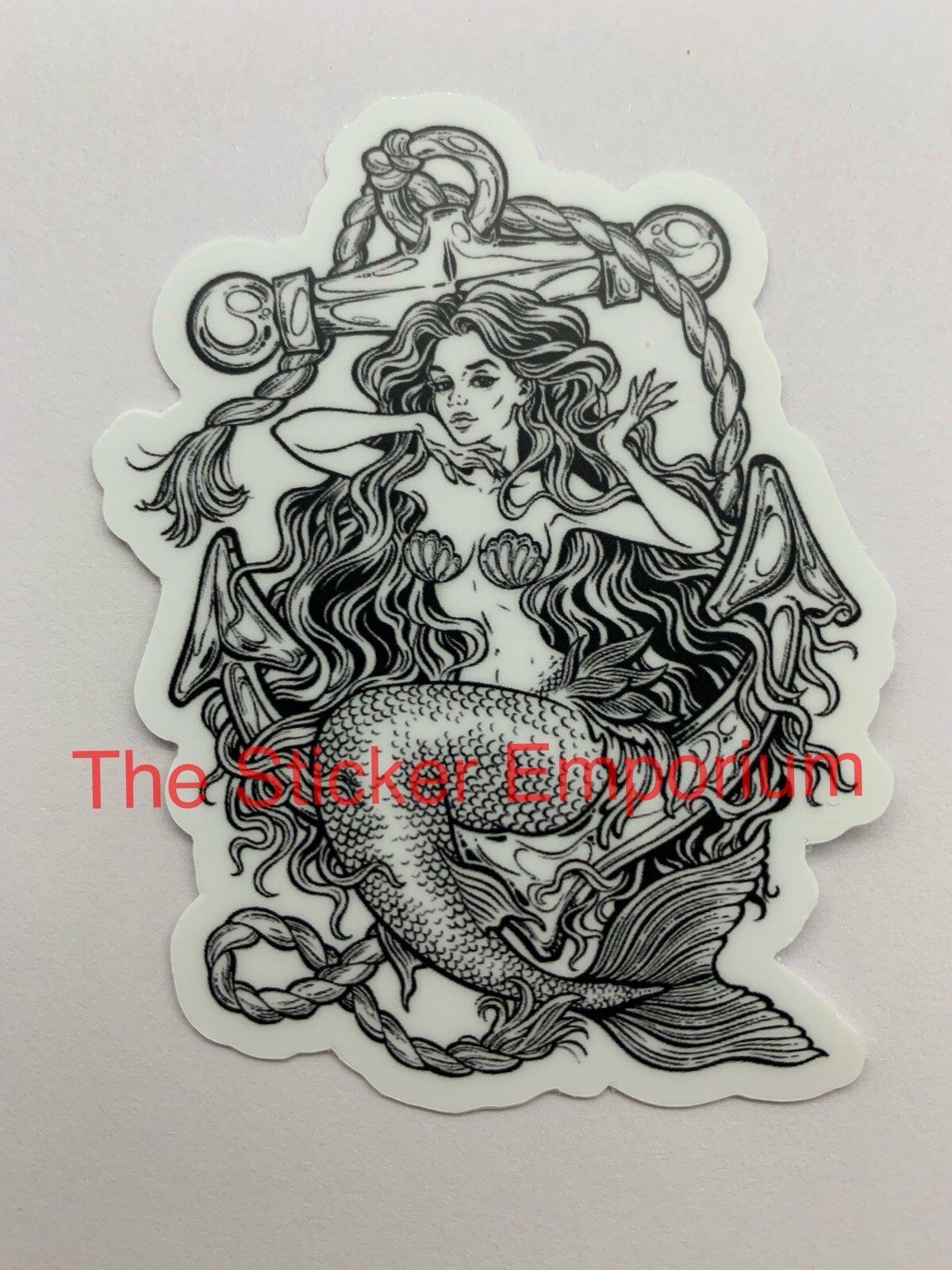 Mermaid Anchor Ocean Beach Nautical Sticker ~ Water Bottle Laptop Tumbler Decal
