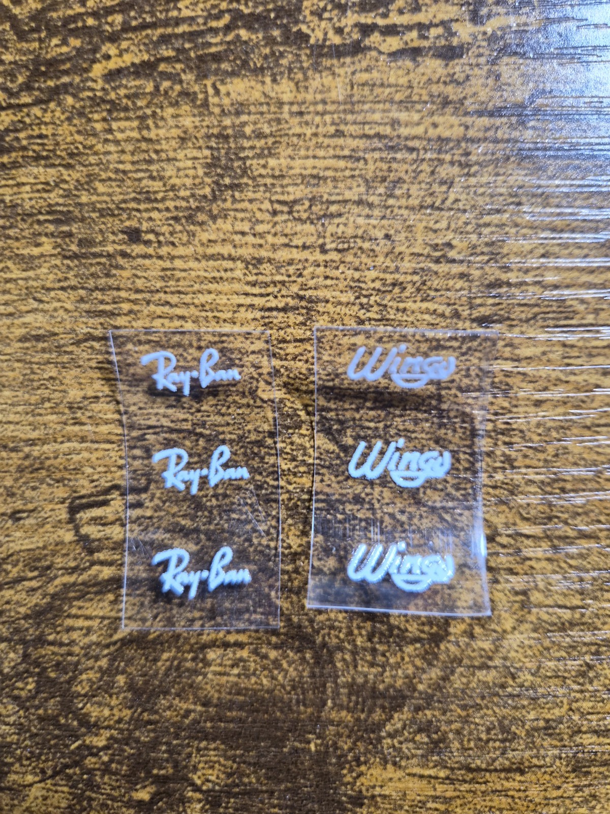 6 Pc Ray-Ban Aviator&Wing White Logo For glasses High Quality UVDTF Decal USA