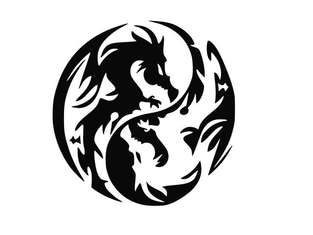 TRIBAL DRAGON YIN YANG Vinyl Decal Car Wall Window Sticker CHOOSE SIZE COLOR