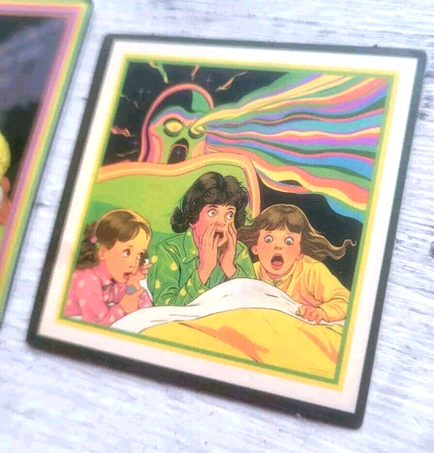 Haunted Active Spirit Negative Creepy Monster And Kids Sticker Lot Of 2 Pcs