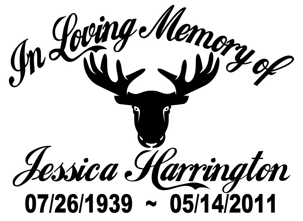 In Loving Memory Hunter Moose Icon Vinyl Memorial Sticker Decal – 2 Font Choices