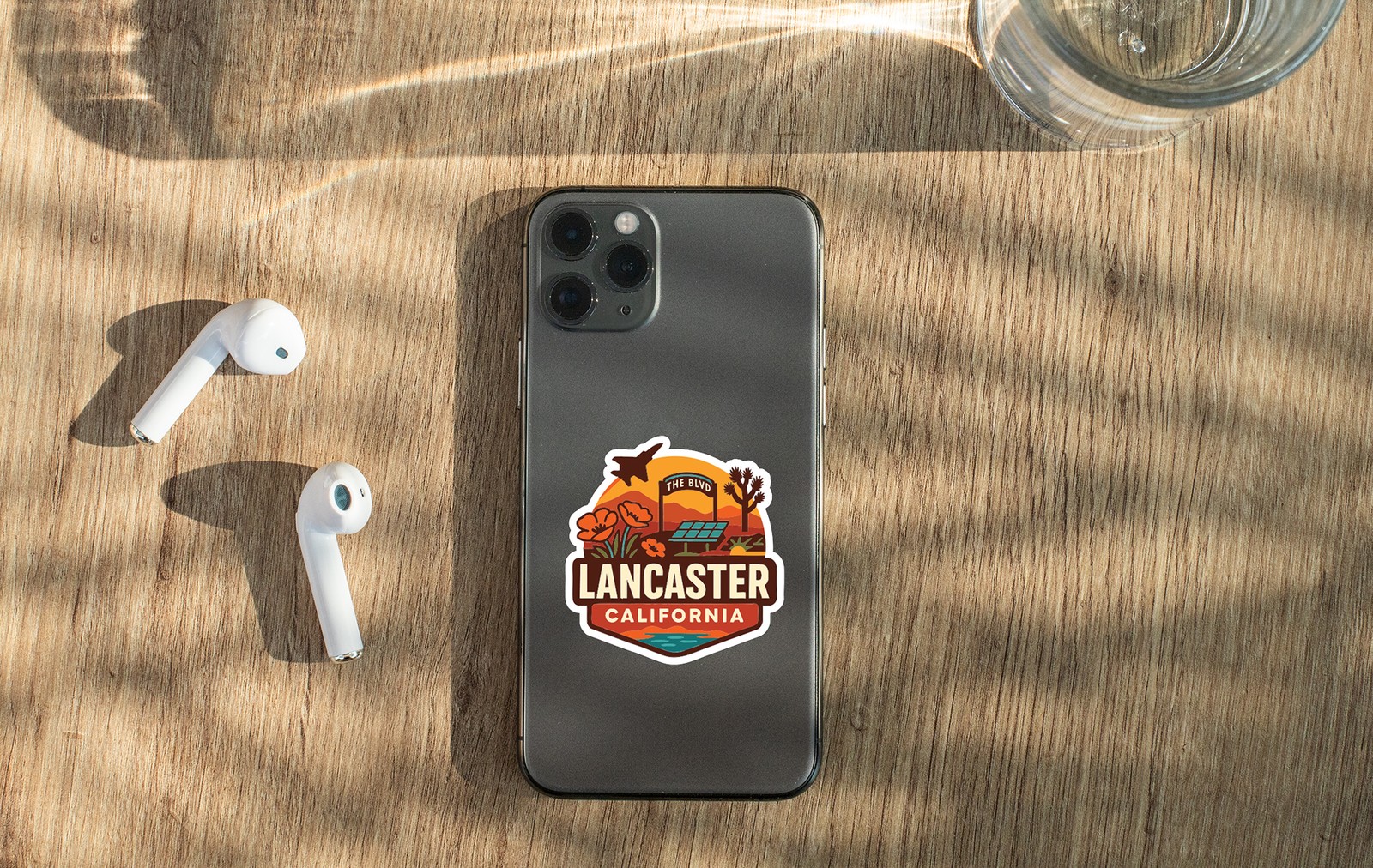 Lancaster California Sticker Decal Vinyl Die-Cut City Skyline Landmark Design