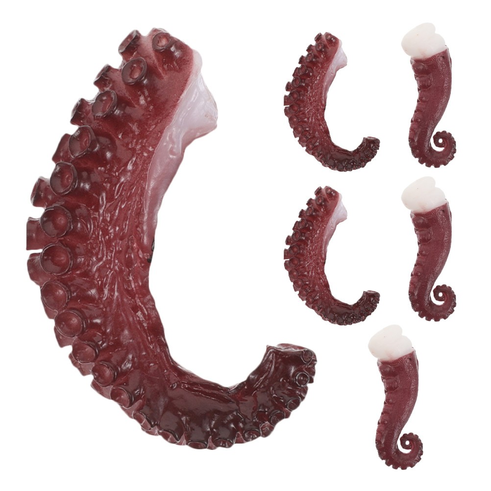 6 Pcs Octopus Decorations for Home Fake Tentacles Models Kitchen Food Toys