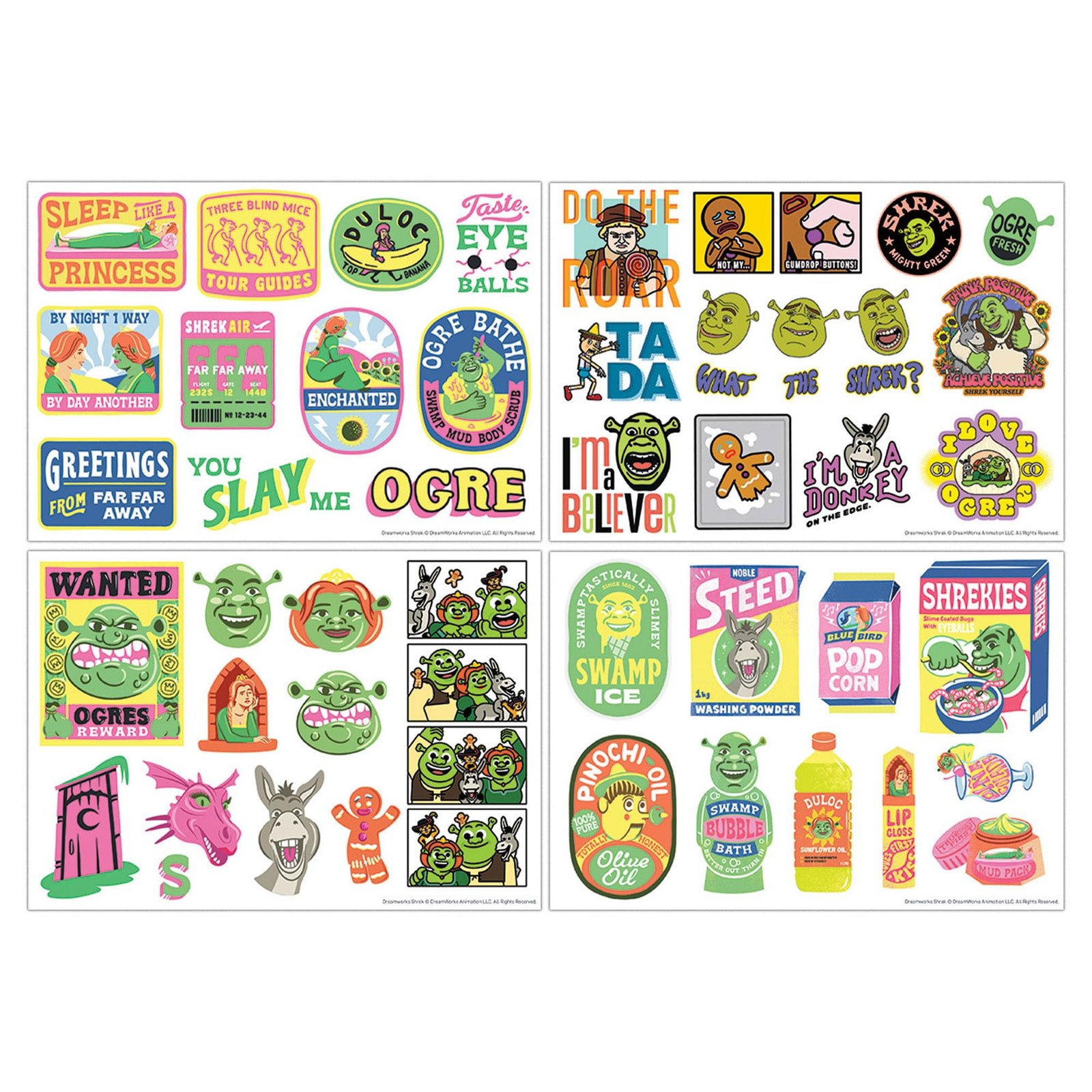 Shrek Reusable Tech Decal Stickers | 4 Sheets